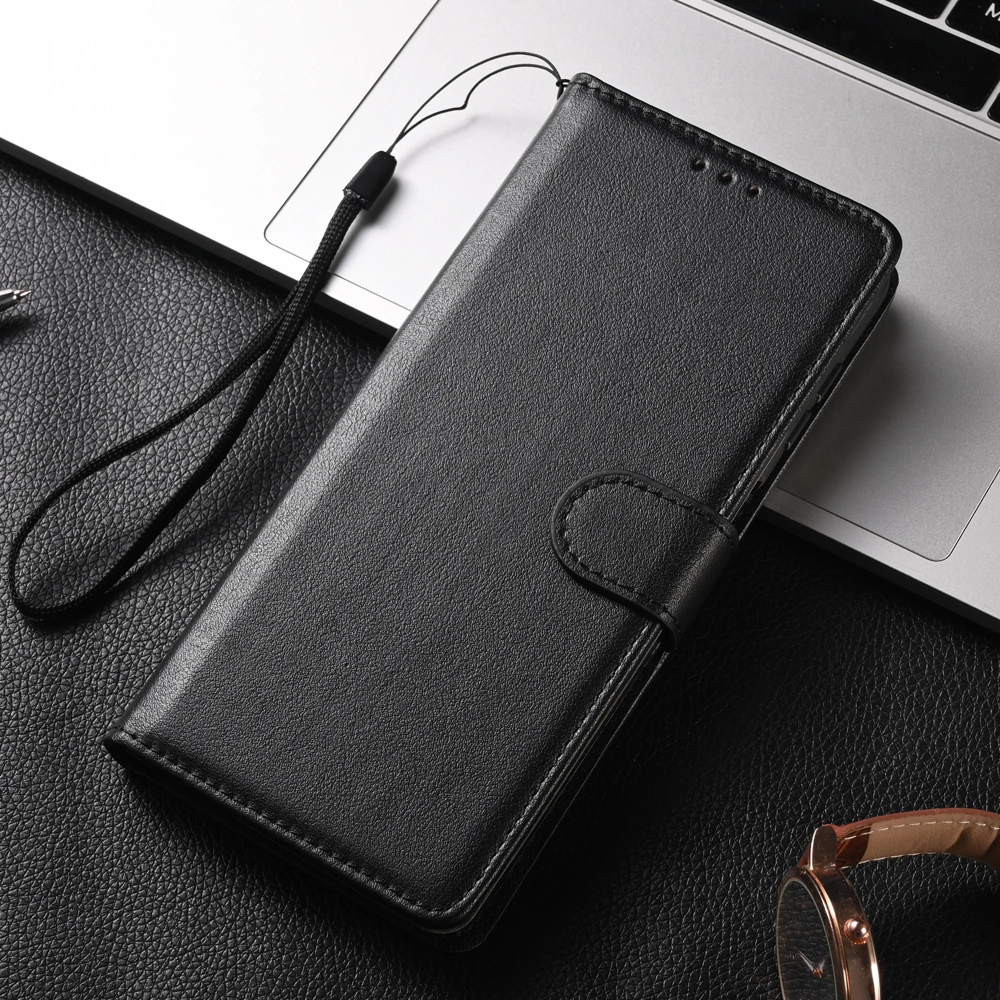 Galaxy S24: Ledertasche e Funda Flip Wallet Cover Book Case