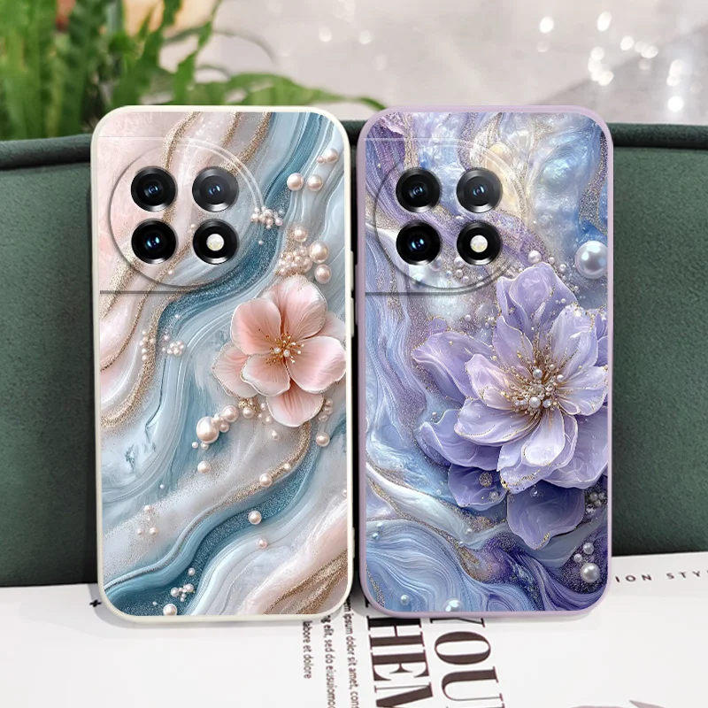 Perlglanz-Blumen-Telefonhülle, 10T, 9R, 9RT, 9 8T, 8 7T Pro, 5G, flüssige Silikonhülle – Bild 6