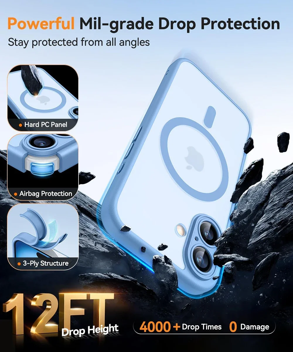 Magnetic Luxury Matte Translucent Armor Shockproof Case For Magsafe Wireless Charge Cover – Bild 6