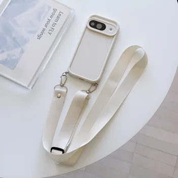 Pixel 9a: Crossbody-Kordelband-Handyhülle Stoßfeste Weiche Silikonhülle