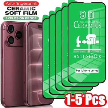 IPhone 15 Pro: 4PCS Klare Keramik Film Screen Protector
