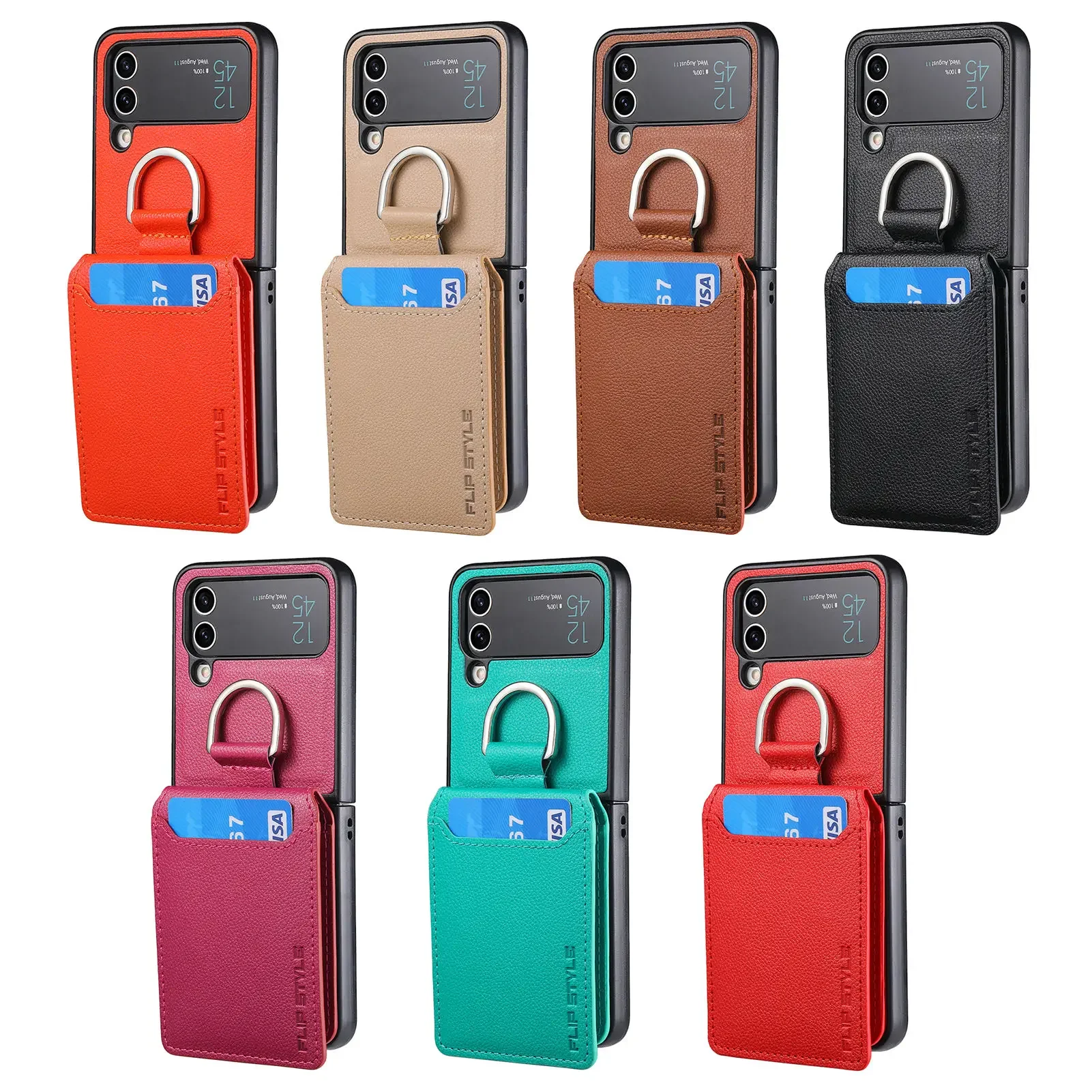 Magnetischer Ringhalter, Leder, Brieftasche, Karten, Solt-Hülle, Flip5, 5G, Flip4, Ständer, vertikale – Bild 2