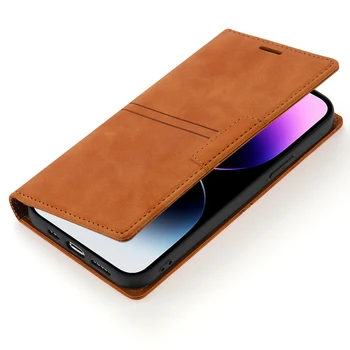 Leder-Flip-Wallet-Hülle Magnetischer Kartenhalter Handyhülle