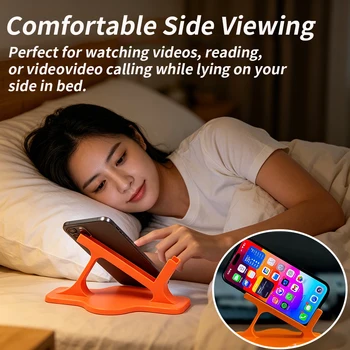 Bett-Handyhalterung für Seitenschläfer, Stabiler Ergonomischer Telefonständer für Freihändiges Anschauen