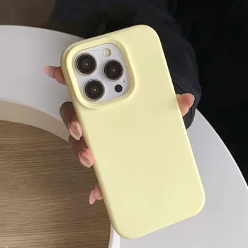 IPhone 15 Pro Max: Dopamin-inspirierte, einfarbige, schlichte, modische Handyhülle aus Silikon Rückseite
