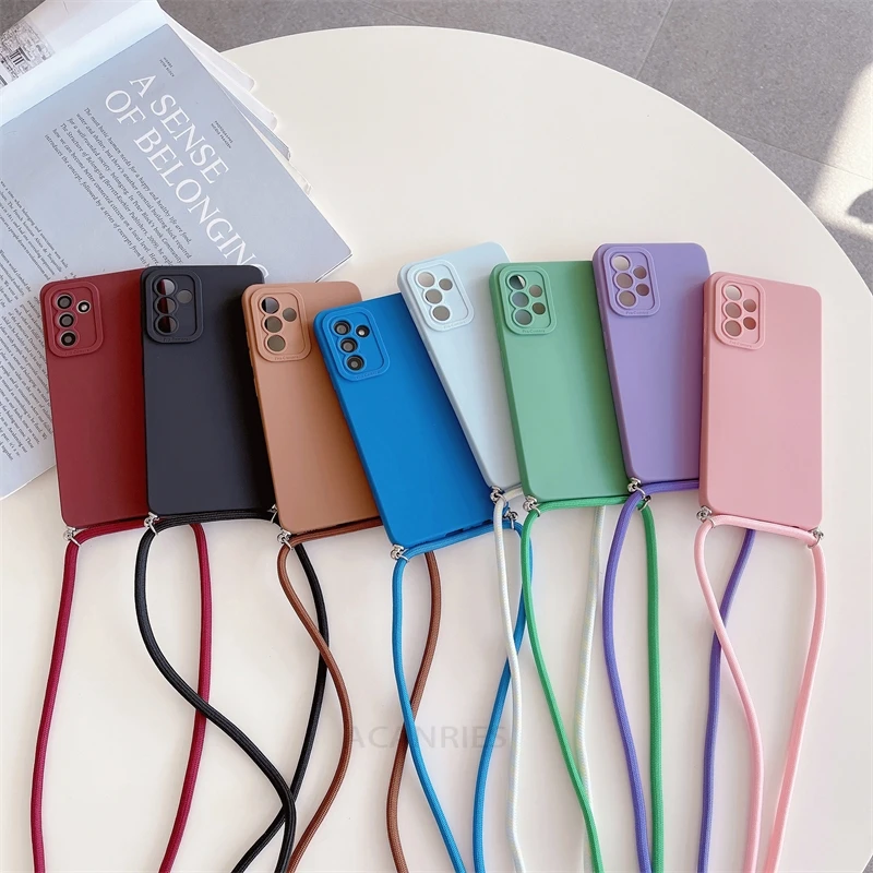 Galaxy A25: A 55 35 25 15S 24 Crossbody Lanyard Hülle Cord Silikon Rückseite