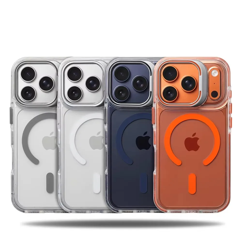 Luxuriöse magnetische stoßfeste klare Stoßstangenhülle für Magsafe Lens Protect Stand Cover – Bild 6