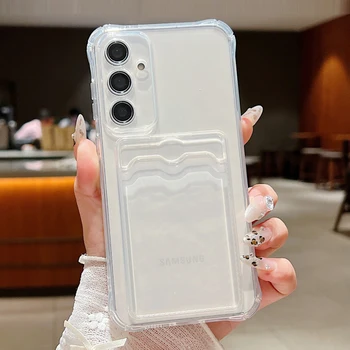 Galaxy A15: Hülle Kartenfach Transparente Handyhülle