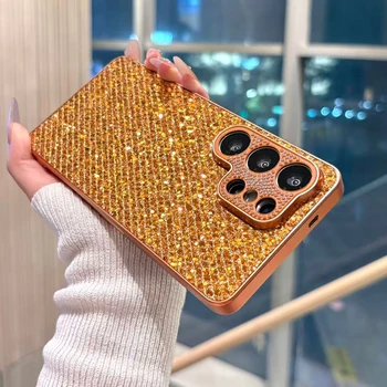 Galaxy S25 Ultra: Glitzernde Diamant-Kamera-Handyhülle mit Pailletten Cover