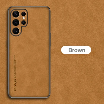 Galaxy S24 Ultra: Plus Hülle Luxuriöse Schafsleder-Handyhülle Hüllen Rückseitenabdeckung