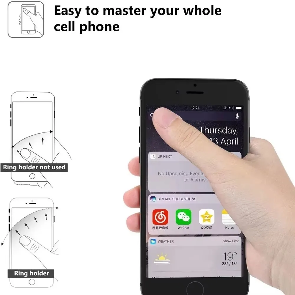 Universeller Fingerring-Halter Ständer für Mobiltelefone Luxuriöser Drehbarer Handy-Rückseiten-Aufkleber-Halter für – Bild 3