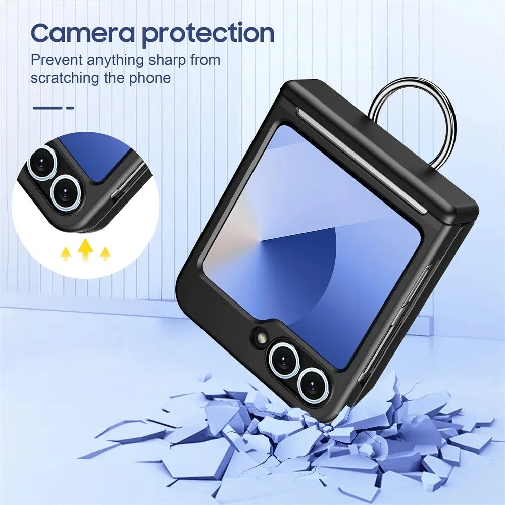 Luxus Brieftaschen-Clip Flip Kartenfach Handyhülle Fingerring Stoßfeste Hartschale – Bild 5