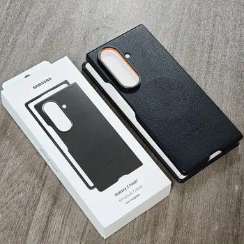 Galaxy Z Fold7: Fold7 5G Handyhülle Hochwertige Magnetische Lederhülle Stoßfeste Öko-Leder Rückseitenschutzhülle