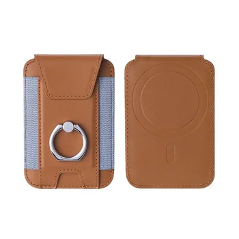 Magsafe Handy-Geldbörse, Kartenhalter mit Ringständer, Klappenabdeckung, Pu-Leder-Geldbörse, magnetische Handyhülle für
