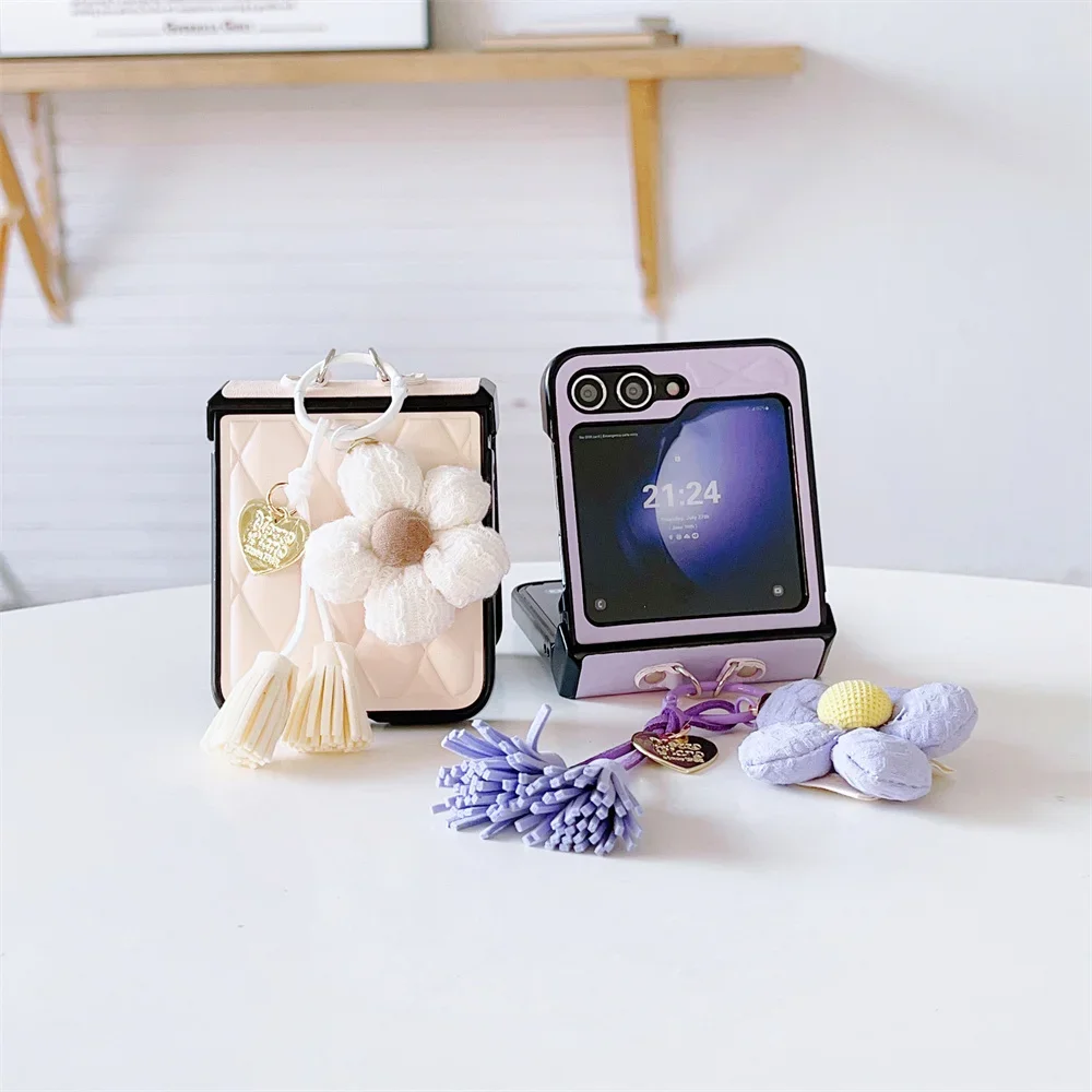 Leder-Blumen-Ring-Handyhülle Flip7 Flip6 Flip5 Flip4 Flip3 5G Stoßfeste Schutzhülle – Bild 6