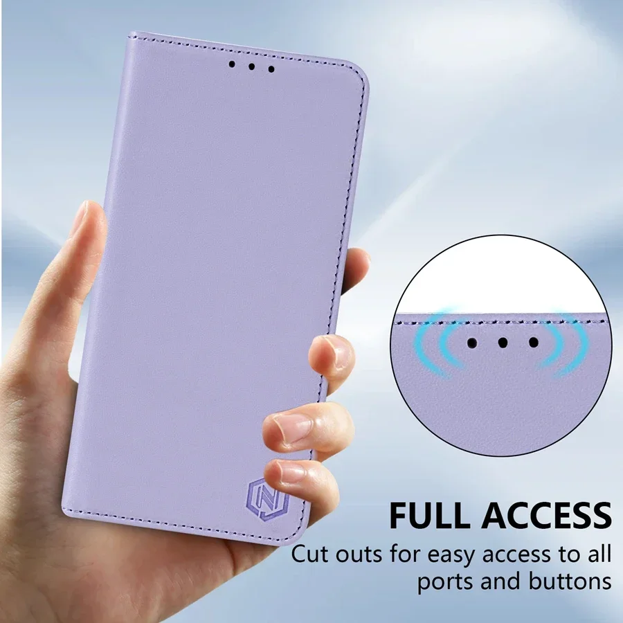 Hautfreundliche Magnetische Flip-Lederhülle mit Kartenfach S10+ – Bild 4