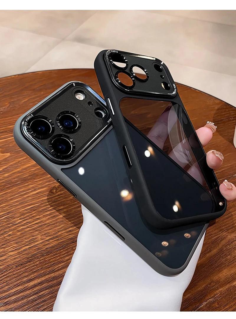 Luxuriöse transparente Handyhülle 17Air 17Pro 16Pro i17, klare, stoßfeste Stoßstangenabdeckung – Bild 2
