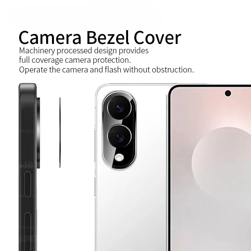 2PCS Schwarz Kamera Gehärtetes Glas Rand HD screen Protector Galaxi Schlank 3D Objektiv abdeckung – Bild 4
