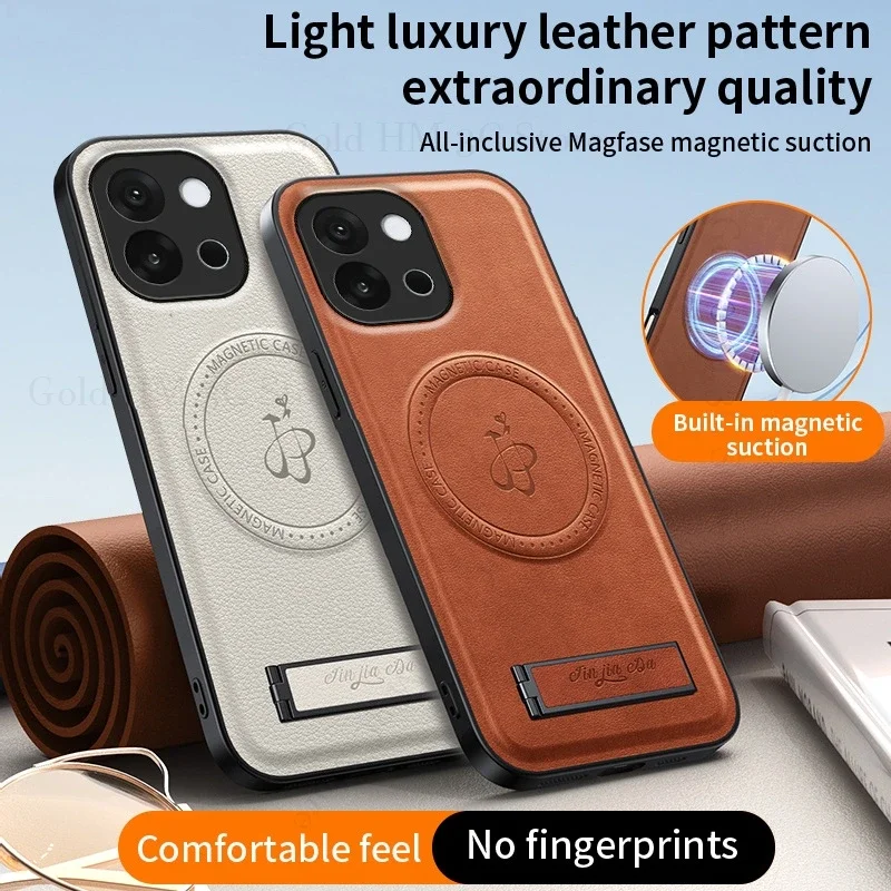 Für Magsafe Drahtlose Lade Telefon Fall 13T Leder Telefon Ständer Abdeckung Ace Nord 5 – Bild 2