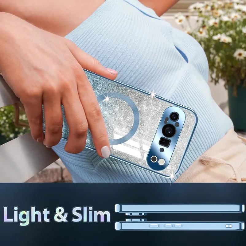 Glitzernde MagSafe-Hülle für Google 9 10 Pro XL, Farbverlauf-Plattierung, Luxuriöse Weiche Schlanke – Bild 3
