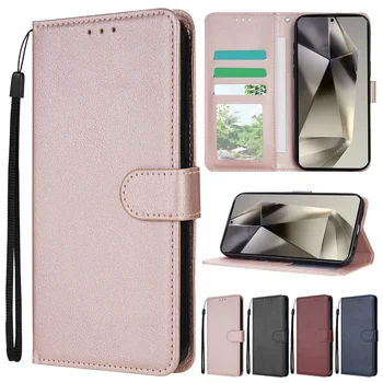 Galaxy S24: Brieftasche mit Kartensteckplatz, magnetische Flip-Ledertasche Kartentasche