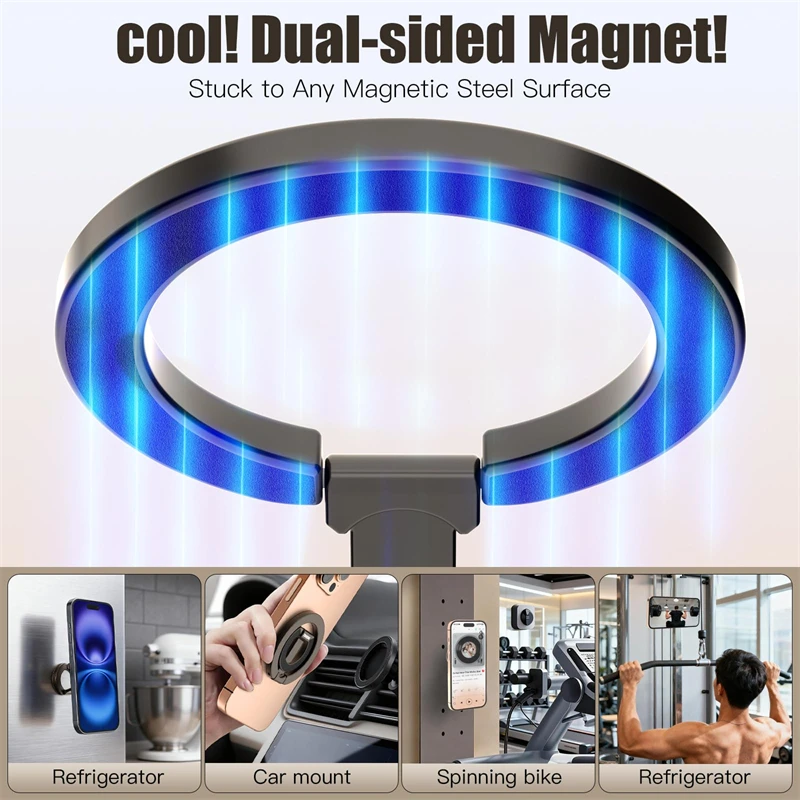 Handy-Griffhalter mit doppelseitigem magnetischem Fingerring und Ständer für iPhone 17/16 Pro Max/15 Plus/14 Samsung – Bild 5