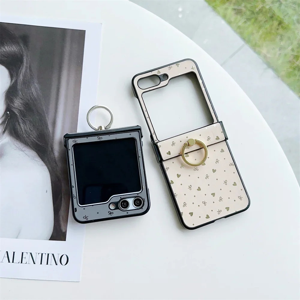 Mode Ring Halter Telefon fall 6 5 4 3 Herz Stern Muster Stand Abdeckung – Bild 3