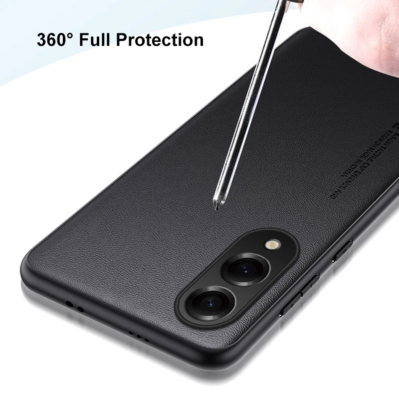 Luxus PU Ledertasche Rand Zurück Abdeckung Silikon Stoßfest Schutz Telefon Fall Rand 5G – Bild 4