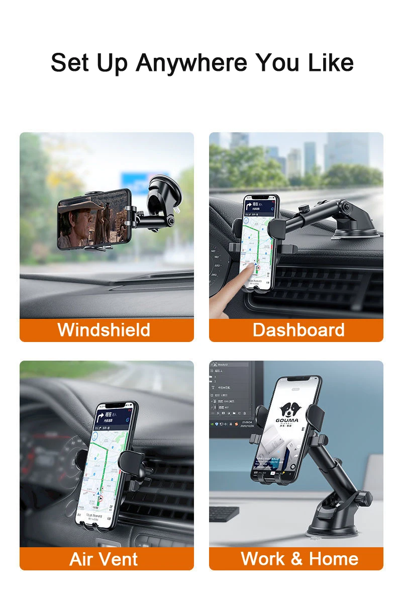 Handyhalterung mit Saugnapf, 360° drehbar, für Smartphones 4 bis 7 Zoll – Bild 5