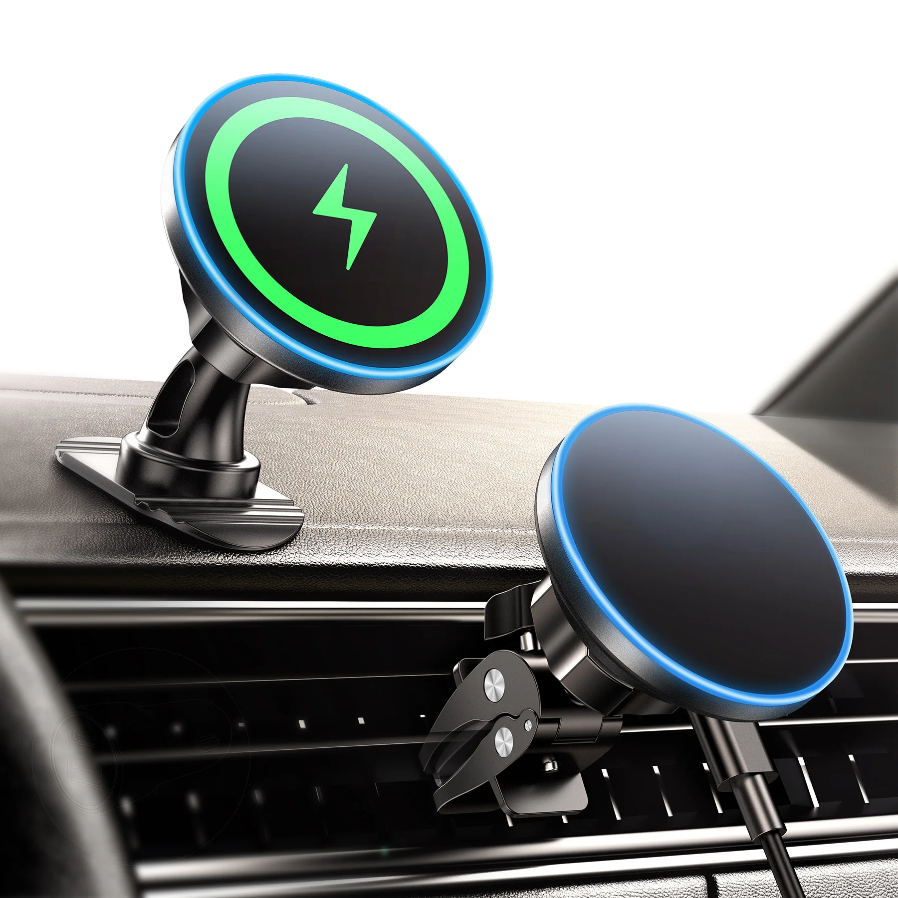 Für MagSafe Auto-Ladegerät, 15W Magnetisches Kabelloses Auto-Ladegerät, Universelle Kabellose Auto-Ladehalterung für
