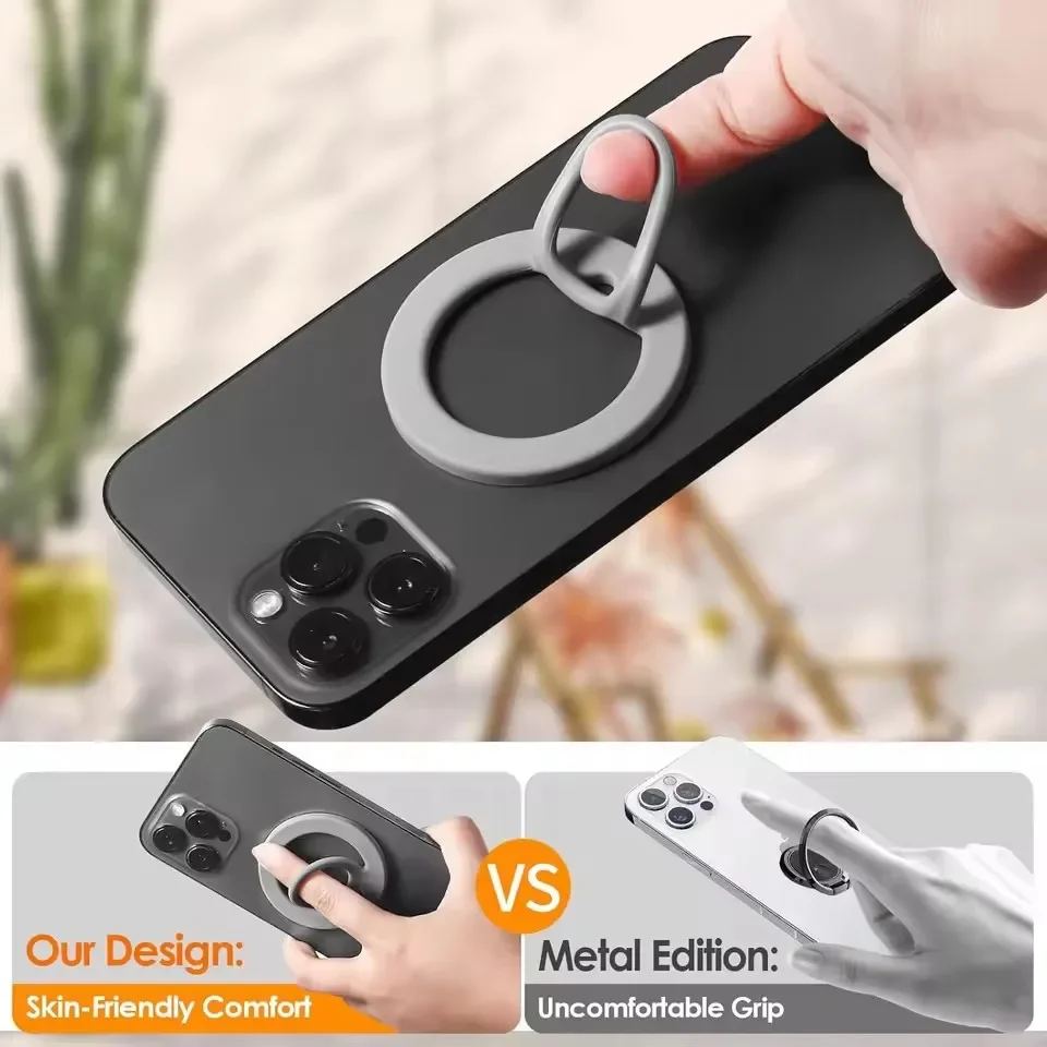 Magnetischer Silikon-Handy-Ringhalter mit Fingergriff für MagSafe – Universeller Ständer und Halterung für iPhone 17 – Bild 4