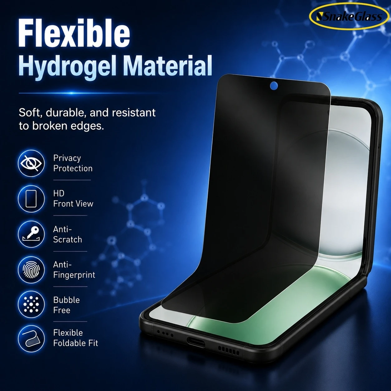 3 Stück Sichtschutz-Hydrogel-Folie 5 6 7 3 7 FE 5G Displayschutz Anti-Spy Weicher Schutz Blasenfrei – Bild 6