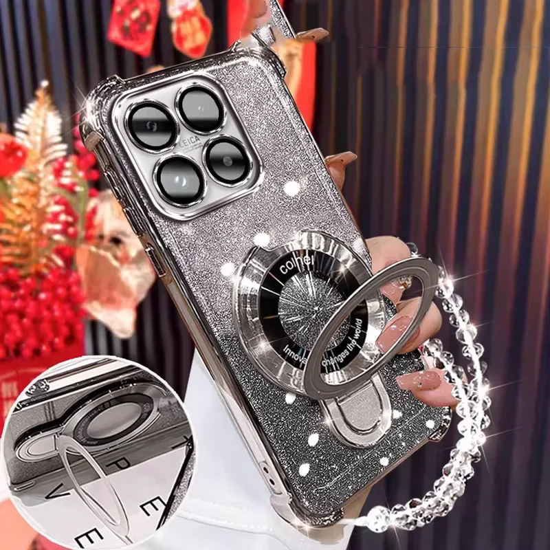Glitzernde Stoßfeste Hülle mit Magnetischer Halterung und Armband – Bild 3