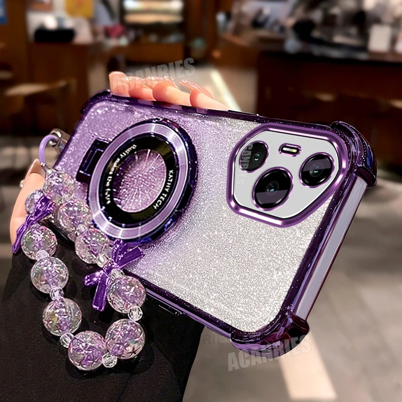 Honor 400: Star Lanyard Ring Halter Glitter Überzug Silikon Fall Für Huawei Stoßfest Stand Abdeckung 400pro