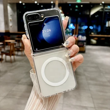 Galaxy Z Flip5: Magsafe Wireless Charging Handyhülle 6, 5, 4, mit stoßfester, magnetischer, transparenter Hülle